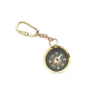 Brass Magnetic Direction Compass Keychain